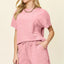Double Take Full Size Texture T-Shirt and Shorts Set