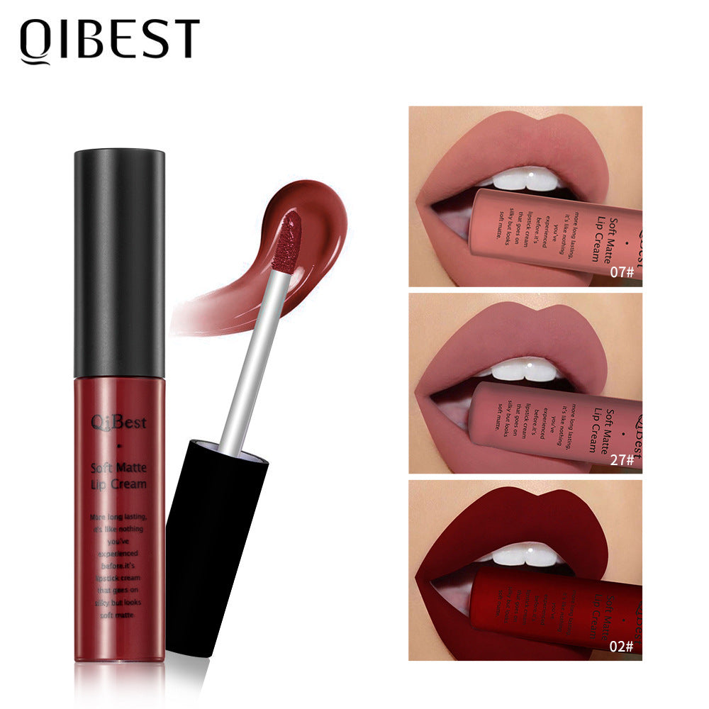 Qibest 34 Colores Brillo de Labios Líquido Mate