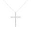 Collar con Colgante de Cruz de Diamante de Plata Esterlina .925 - 18"