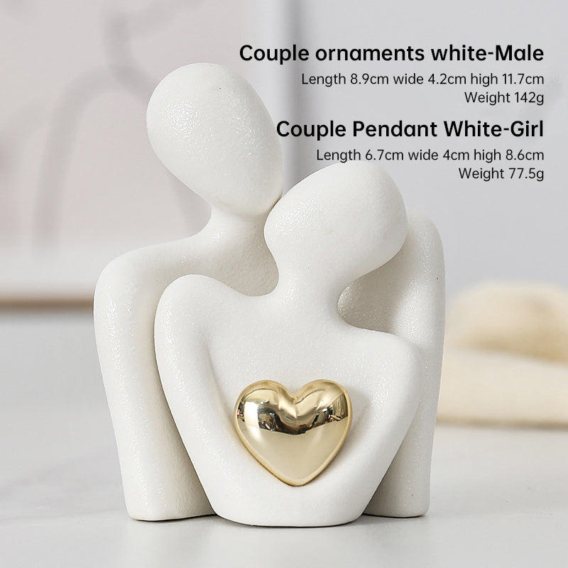 Creative couple figure decoration Newlywed home decoration Lover sculpture decoration figure desktop living room bookshelf decor - Korvel