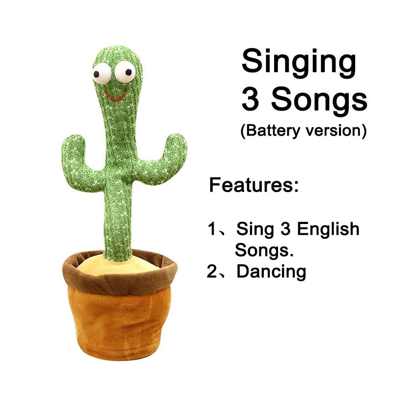 Juguete de Peluche Cactus Bailarín - Muñeco Interactivo que Canta y Baila