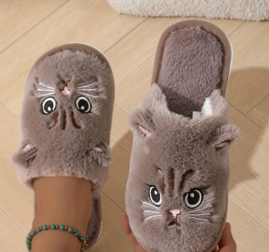 Cozy Cartoon Kitty Cotton Slippers for Couples
