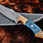 Exquisite Custom Damascus Steel Hunting Knife with Premium Wood Handle - Korvel
