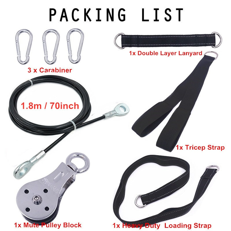Fitness DIY Pulley Cable Machine Attachment System Arm Biceps Triceps Blaster Hand Strength Trainning Home Gym Workout Equipment - Korvel