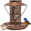 Outdoor solar powered lamp metal hanging bird feeder feeding and watering dual-purpose bird feeder decorative lamp - Korvel