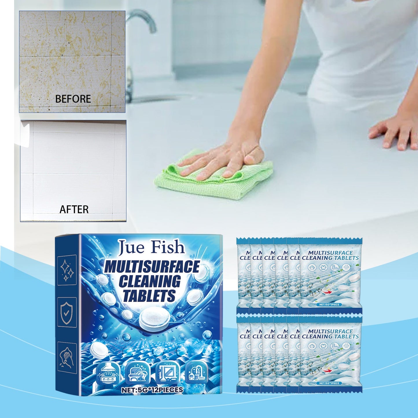 JUE FISH Multi-Surface Cleaning Tablets