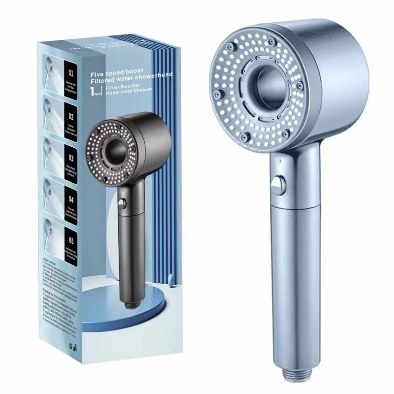Premium Five-Level Handheld Shower Head with Turbo Water Flow