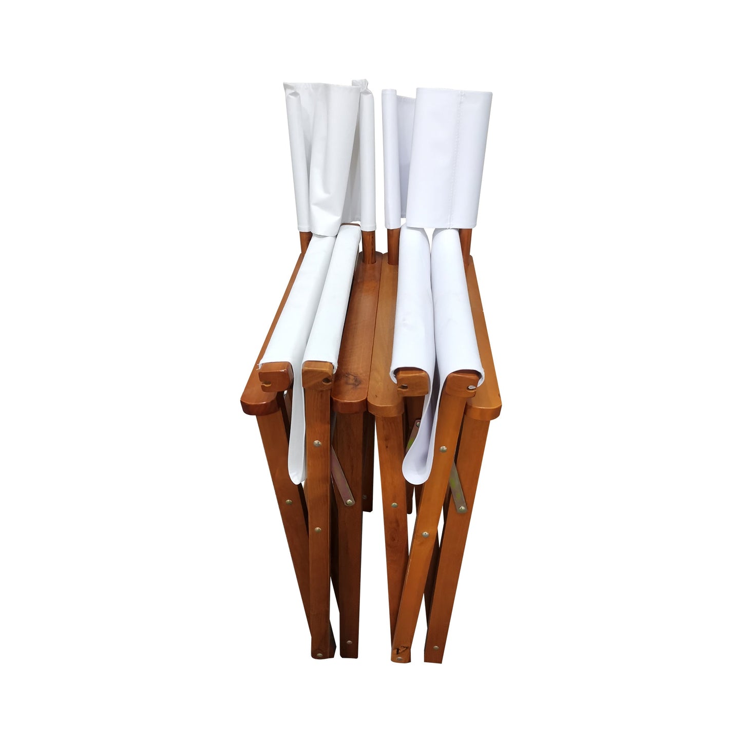 Premium Wooden Folding Chair Set - 2pcs in White Canvas