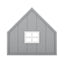 Full Size Wood House Bed with Window and Fence  Gray - Korvel