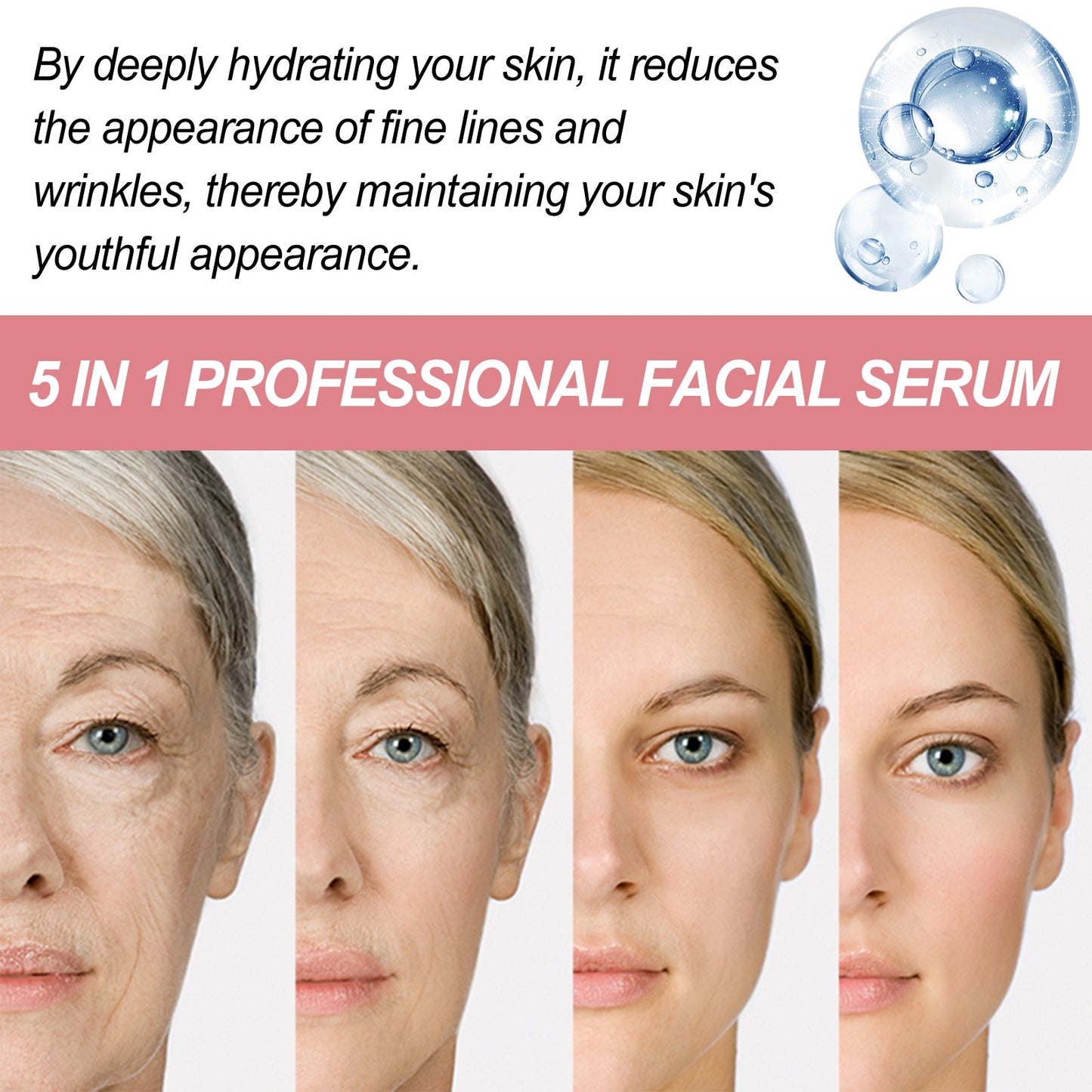 5 In 1 Face Essence Hydrating, Firming, Whitening, Whitening And Anti-Wrinkle Essence For Fine Lines - Korvel