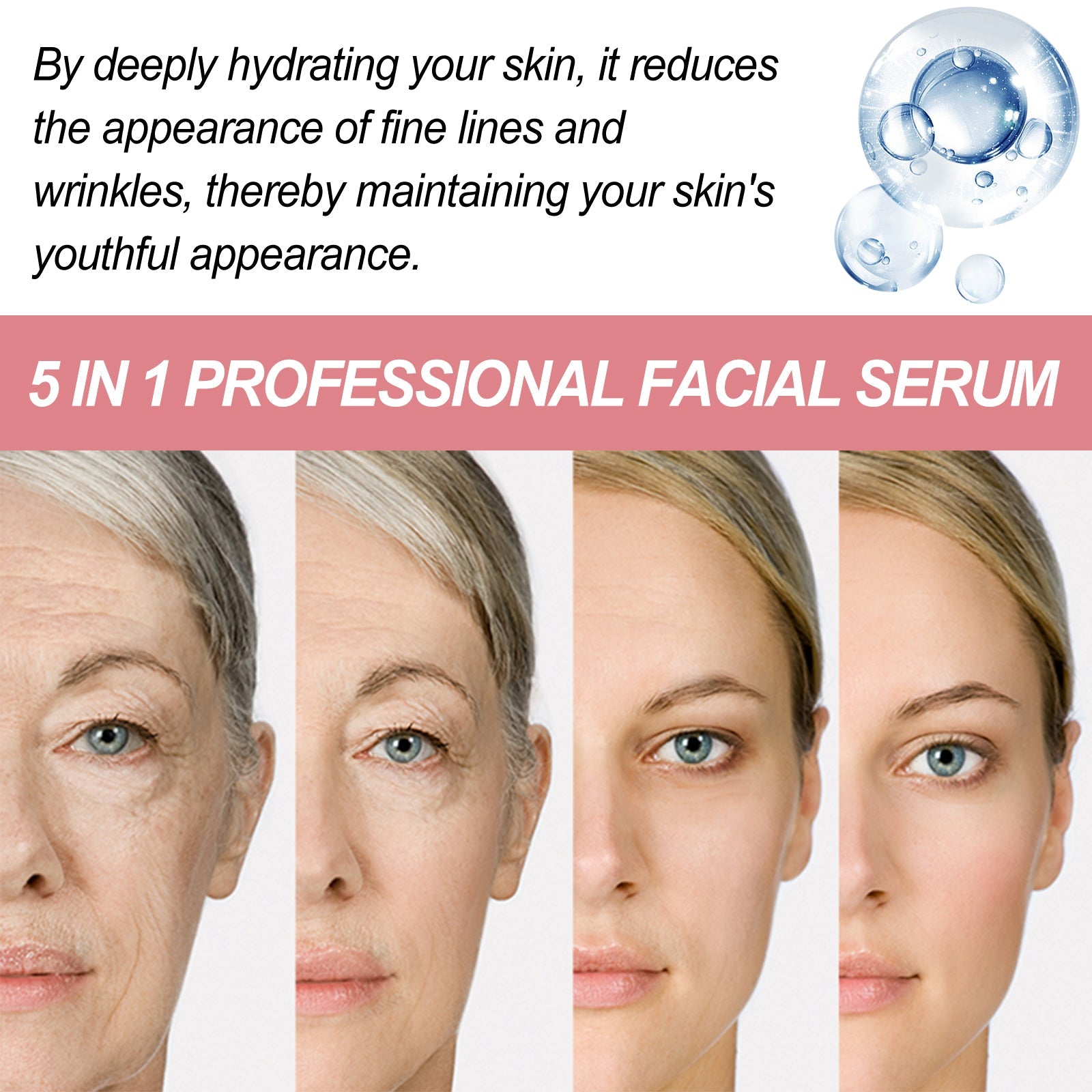 5 In 1 Face Essence Hydrating, Firming, Whitening, Whitening And Anti-Wrinkle Essence For Fine Lines - Korvel