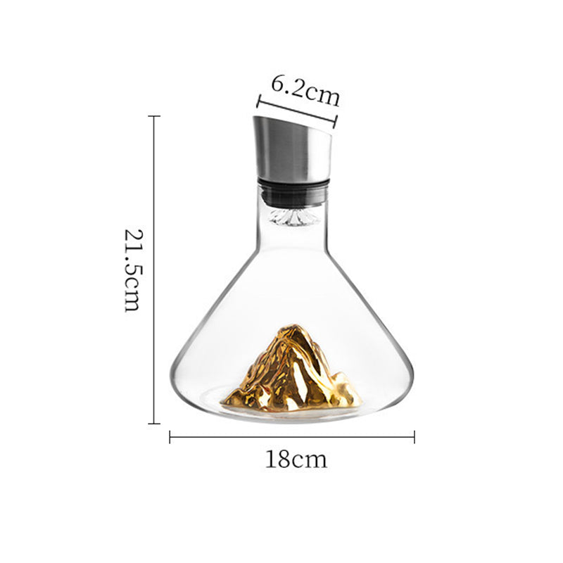 1500ML Hand - blown Crystal Wine Decanter with Built - in Aerator Pourer, ideal for red wine. - Korvel