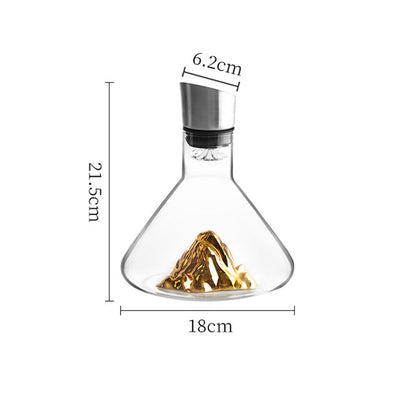 1500ML Hand - blown Crystal Wine Decanter with Built - in Aerator Pourer, ideal for red wine. - Korvel