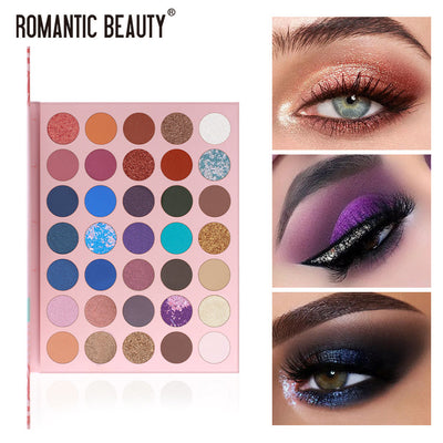 Romantic Beauty 35 Color Multi Color One Multi Purpose Eye Shadow Color Makeup Disk Pearl Matte Eye Shadow - Korvel