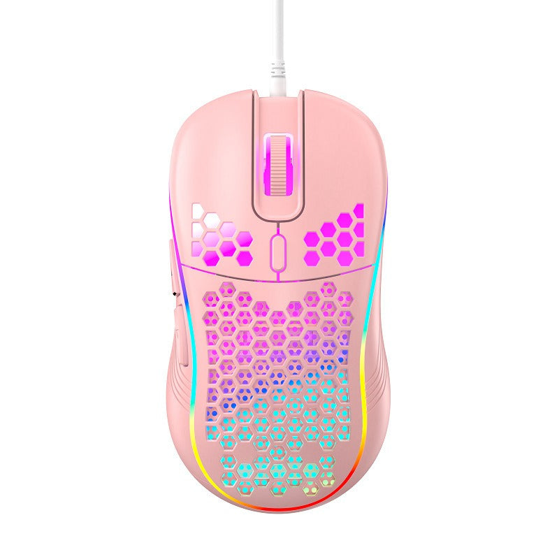 Wired gaming mouse with hollow holes and glowing light lightweight gaming mouse for esports - Korvel