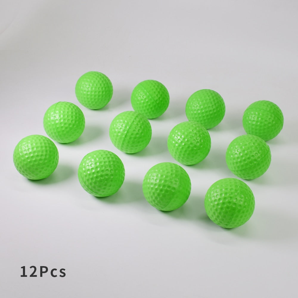 12Pcs Foam Practice Golf Balls Yellow Green Orange Golf Training Balls Outdoor Indoor Putting Green Target Backyard Swing Game - Korvel