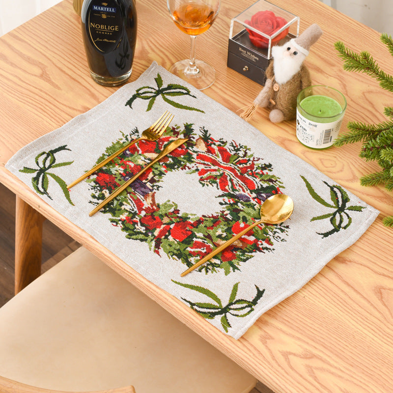 Christmas New Decorative Products Knitted Fabric Meal Mat Creative Knitted Meal Mat Tablecloth Elderly Tree Meal Mat - Korvel