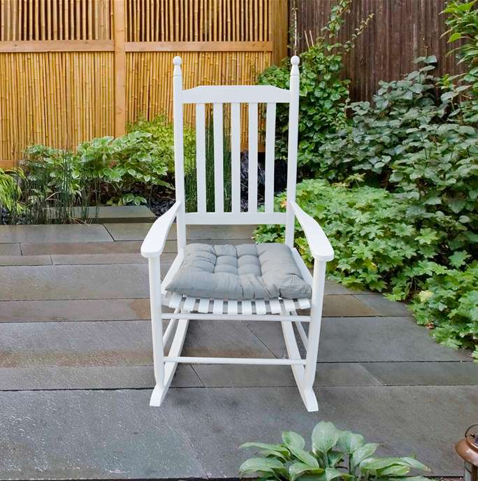 Premium White Wooden Porch Rocker Chair