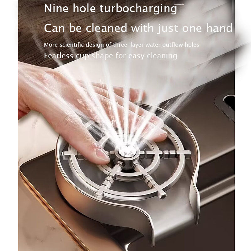 Bar counter commercial cup washer nozzle small sink stainless steel washer household automatic high-pressure cup washer - Korvel