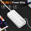 FlatCharge 8-Outlet Power Strip with USB Ports