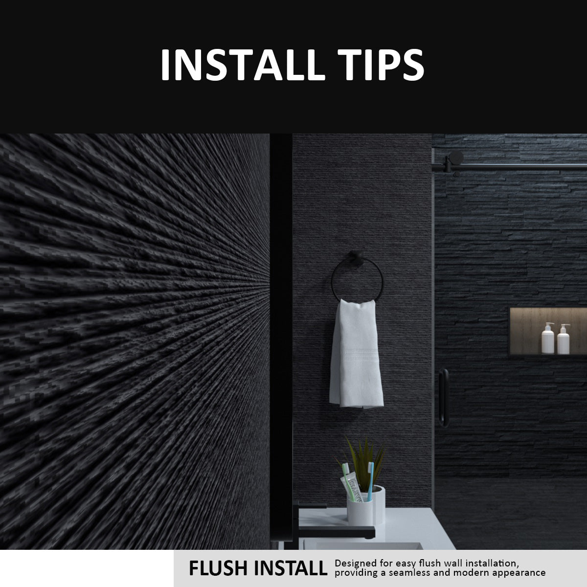 Matte Black Aluminum Frame Bathroom Wall Mirror 24x36
