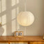 White Japanese style pendant light simple living room round rice paper round LED pendant light - Korvel