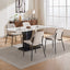 2-piece retro linen chair set with curved wooden backrest, cushioned seat, adjustable metal legs, (Beige Linen) - Korvel
