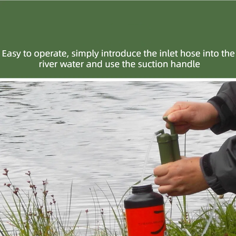 Outdoor water purifier, wilderness survival emergency rescue water filter, camping portable pump filter - Korvel