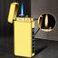 Gas electric triple fire metal windproof inflatable charging lighter personalized and creative trendy gift for boyfriend - Korvel