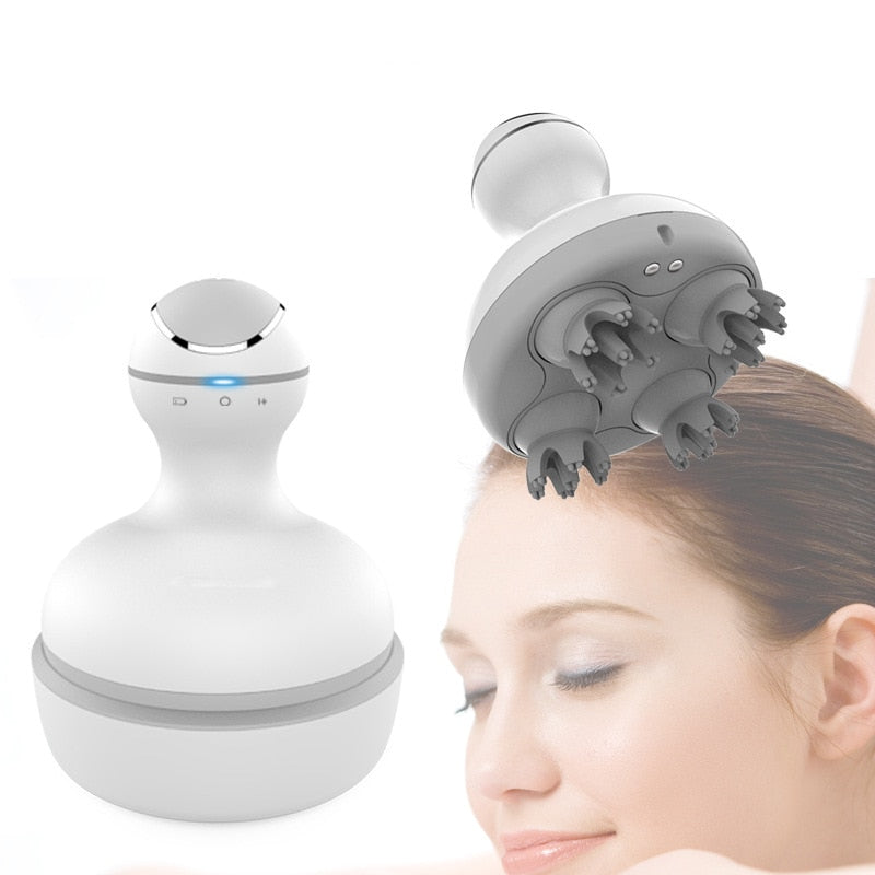 Massager de tête électrique étanche 3D - Relaxation sans fil du cuir chevelu et du corps