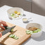 Vegetable board corner storage stir fry and side dish plate round white vegetable preparation plate - Korvel