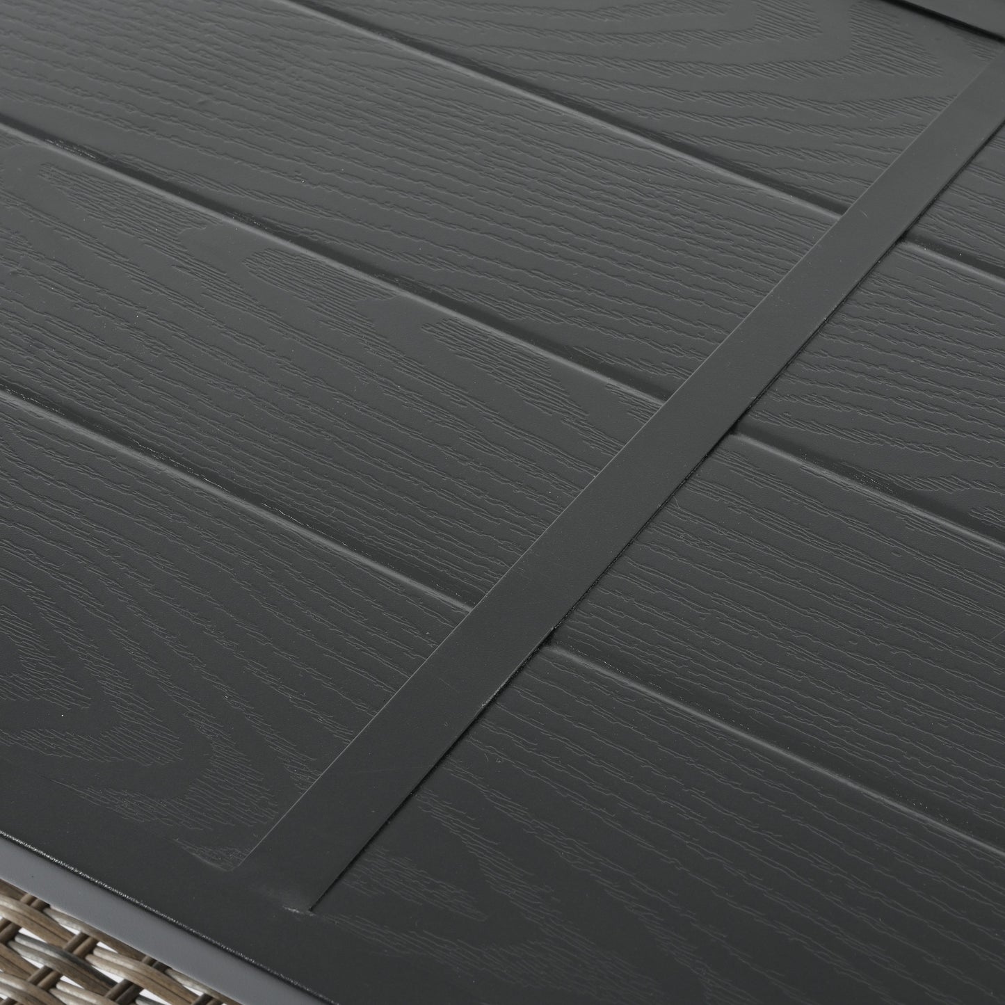 Conjunto de Muebles de Wicker para Exterior Premium con Mesa de Metal Negra