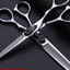 Professional Japan 440c 6 & 5.5 inch rainbow cut hair scissors set cutting shears thinning barber scissor hairdressing scissors - Korvel