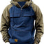 Men's Retro Cargo Hoodie with Half Zipper and Pockets
