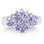 1.61 Carat Genuine Tanzanite Cluster Ring in Sterling Silver