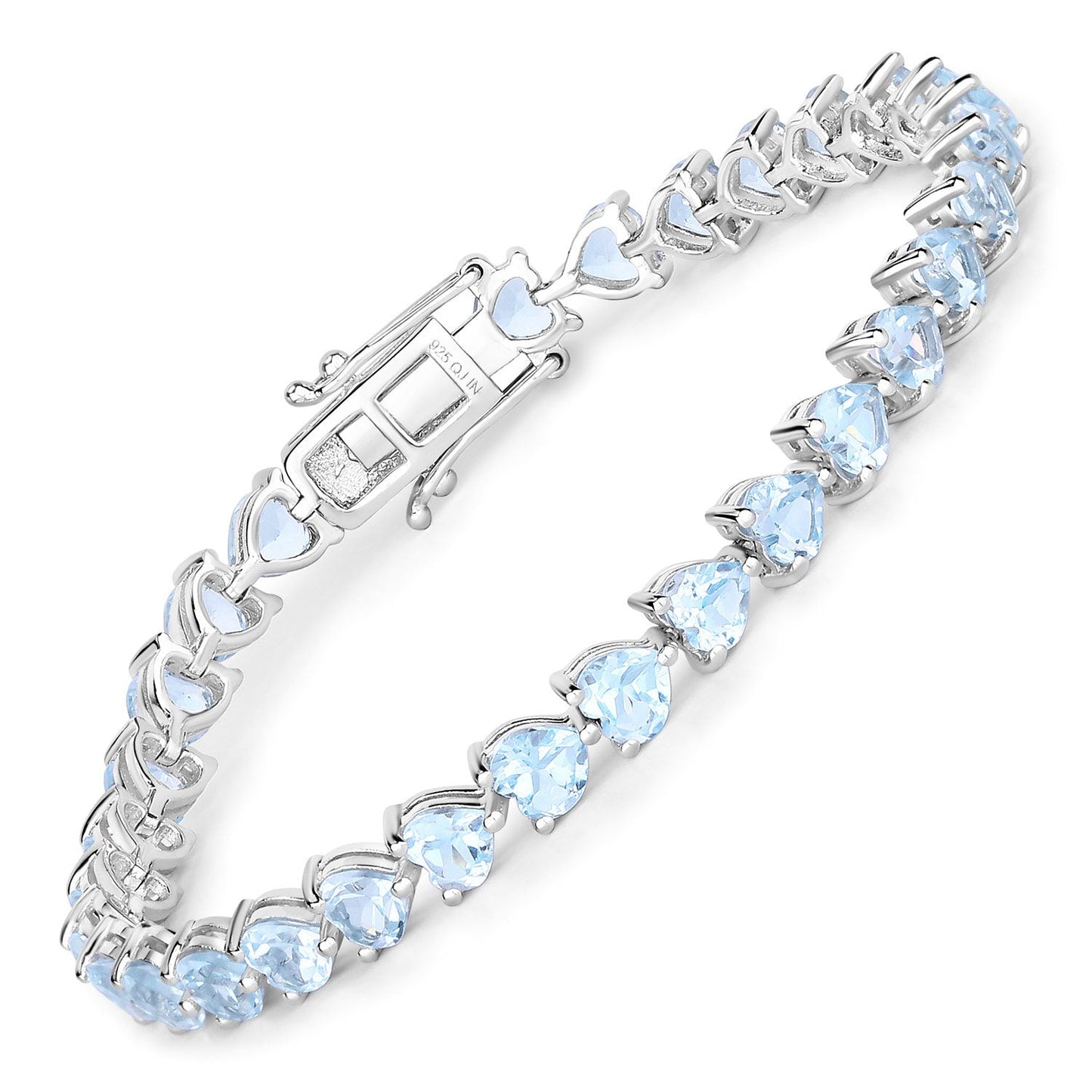 Bracelet en argent sterling avec topaze bleue véritable de 15,50 carats