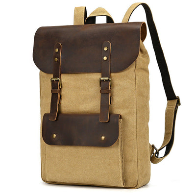 Premium Canvas Leather Large Capacity Backpack