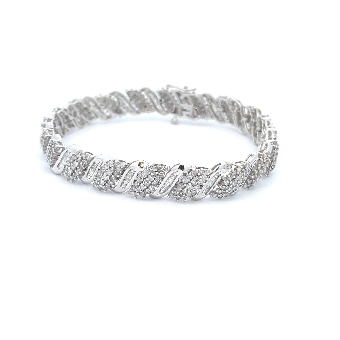 Genuine 5.00ct Diamond Tennis Bracelet in 10KT White Gold