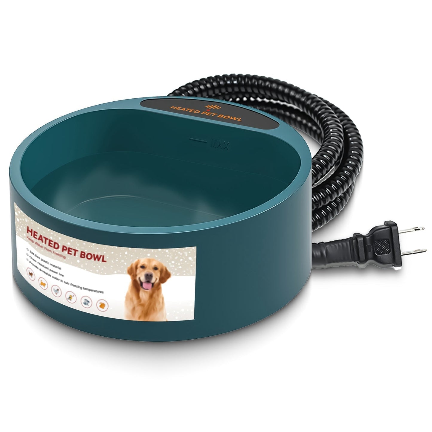Cuenco de Agua Calentado GBruno para Perros y Gatos
