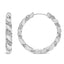 Boucles d'oreilles créoles en diamant cultivé en laboratoire en or blanc 14K