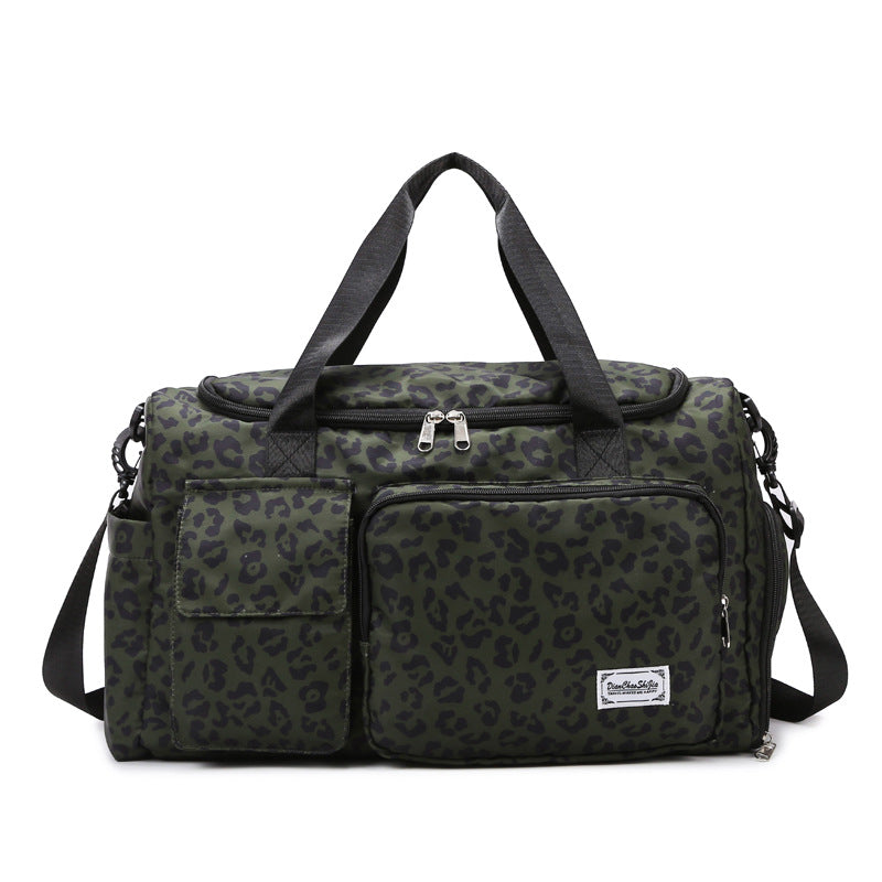 Leopard Print Large Capacity Travel Shoulder Bag