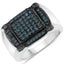 0.81 Carat Genuine Blue Diamond Sterling Silver Ring