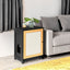 Elegant Cat Litter Box Enclosure with Sisal Door - Black
