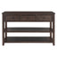Retro Design Console Table with Two Open Shelves, Pine Solid Wood Frame and Legs for Living Room (Espresso) - Korvel