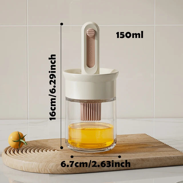 Telescopic Oil Brush Integrated Bottle Adjustable Length High Temperature Resistant Household Kitchen Barbecue Baking Tool - Korvel
