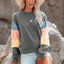 Color Block Round Neck Long Sleeve Sweatshirt - Korvel