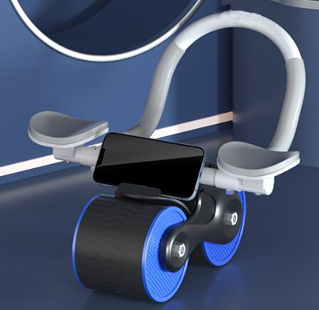 New Design Indoor Home Exercise Flat Elbow Supporter 2 Wheel Ab Trainer Automatic Rebound Abdominal Wheel Roller - Korvel