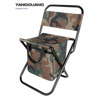 Outdoor Camping Folding Chair with Storage Backrest and Carrying Bag for Art Students' Sketching - Korvel