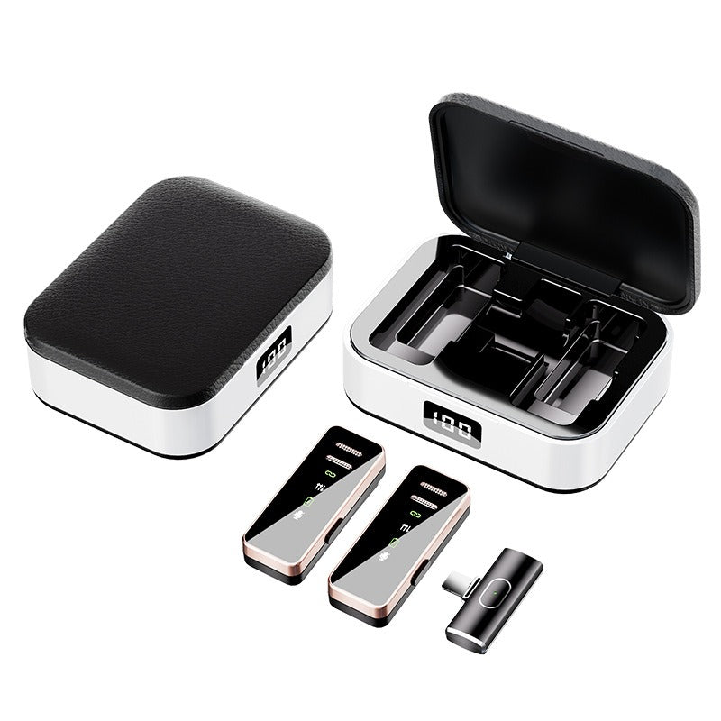 S18 wireless lavalier microphone charging compartment noise reduction reverberation digital display little bee live microphone - Korvel