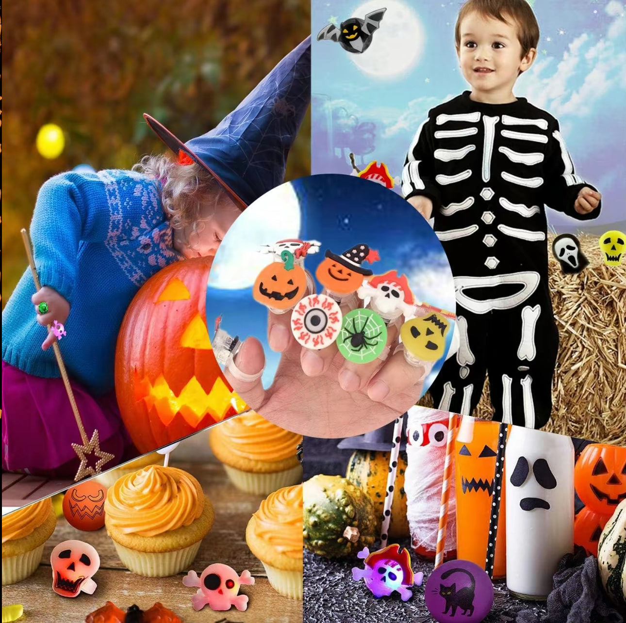 Bagues Halloween GlowFright - 50PCS Bagues LED Lumineuses